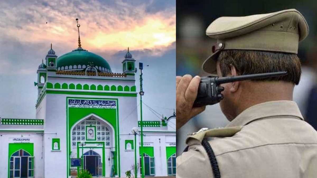 संभल की जामा मस्जिद के निकट बन रही पुलिस चौकी